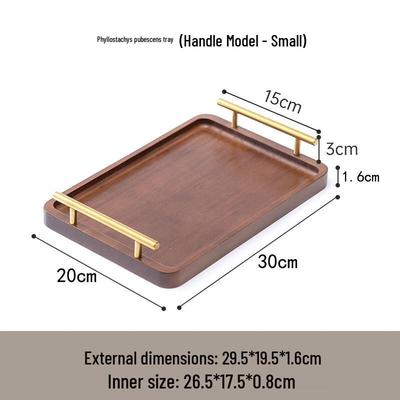 ZISIZ Wooden Serving Tray with Handles