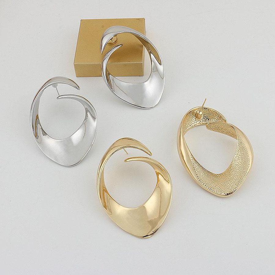 Metal sequined geometric rhombus earrings temperament high-end stud earrings fashion light luxury earrings women