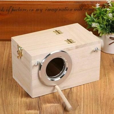 Solid Wood Bird's Nest Breeding Incubator for Parrot Birds Outdoor Bird's Nest