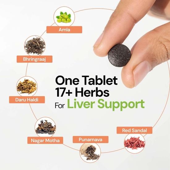 Smartveda Liv Amrit - Ayurvediskt leverdetox-tillskott|Kutki+ 16 leverfunktionsfrämjande örter|60 tabletter, 238 gram
