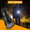 High Power Led Flashlight 7 Lamp Beads with Side Light Super Bright USB Rechargeable Tactical Torch Outdoor Camping Fishing Lamp
