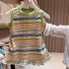 Girls Summer Colorful Striped Tank Dress Toddler Kids Chic H Line Sundress