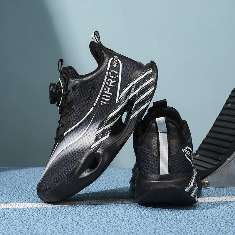 Youth Style Shoes Boys Running Shoes Kids Lightweight Breathable Mesh Sneakers With Rotating Buckle Outdoor Indoor Use