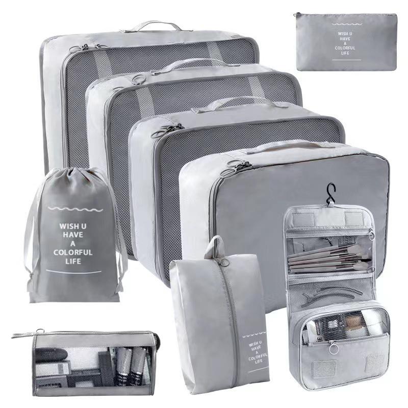 9-Piece Travel Organizer Set: Digital, Toiletry, Cosmetic & Clothes Multifunctional Bags