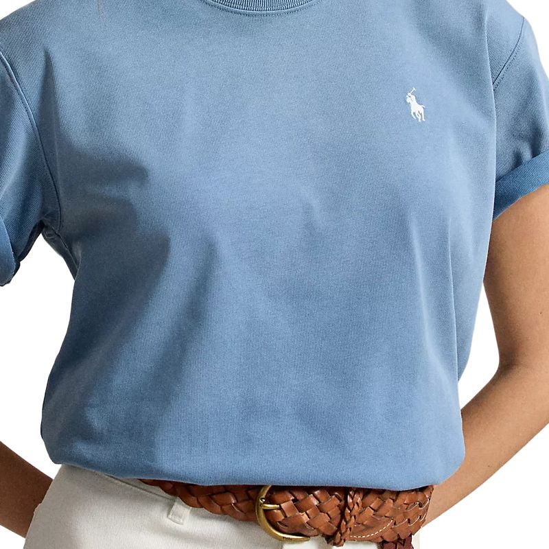 Polo Ralph Lauren Logo Cotton Short Sleeve Crew Neck T-Shirt Women Tops 211B17798-002