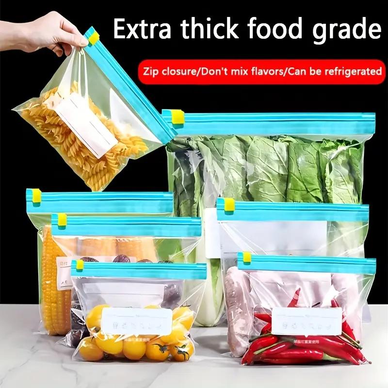 Lot de 10 sacs de congélation réutilisables et anti-fuites avec fermeture à glissière - Garde les aliments frais, idéal pour l'organisation de la cuisine