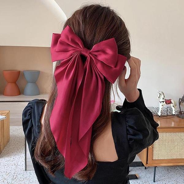 Ribbon Bow Hair Clip Large Vintage Style Hair Clip Spring Clip Hair Accessory Headwear Accessory