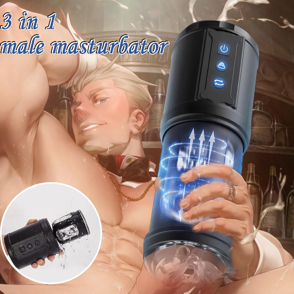 Masturbators Cup Automatic Male Masturbator Cup Telescoping Rotating Sex Toys Pocket Pussy Penis Stimulator Male Masturbation