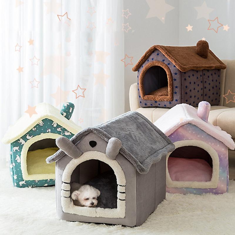 Cat Bed Sleep House Warm Cave Dog Kennel Indoor Enclosed Tent Huts Sofa For Pet Cats Kittens Puppy