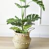 With Handle Wicker Basket Tassel Design Hand Woven Basket Handmade Rattan Basket  Home Decor