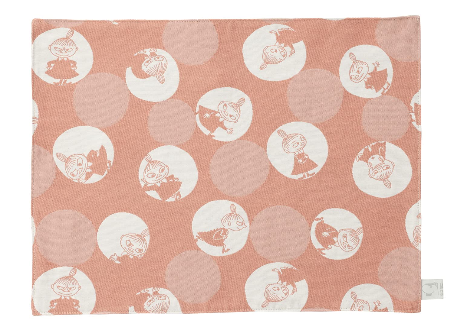 

Quarter Report Washable Fabric Placemat with Bubble Dot Moomin Reversible Jacquard Weave in (MOOMIN) Design, Pink, [Made Japan]