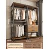Metal Walk-In Wardrobe: Floor-Standing Clothes Rack, Open Garment and Hat Rack, Bedroom Shelf Assembly