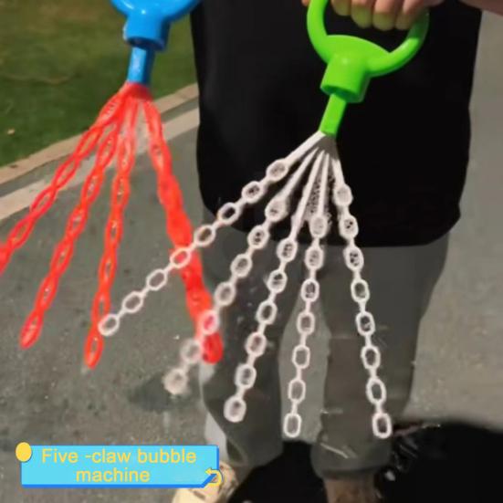 32 Hole Smiling Face Bubble Stick Big Bubble Wands Leak-Proof Bubble Machine Cute Long 5-Claw Bubble Wand for Summer Toy Party Favor