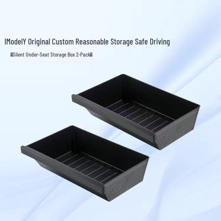 Tesla Model Y Under-Seat Storage Box Organizer for Rear Seat Accessories