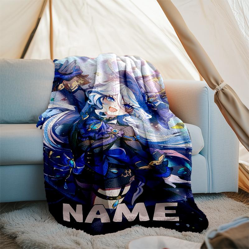 Personalized Custom Name Blanket - Genshin Impact characters Print Design,Blanket for Sofa,Bed,Travel,Camping - Soft and Warm, Great Gift