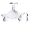 Circular Relief Ceramic Rabbit Tray, Household Dessert Tray, Cake Rack, Dining Plate, Wedding Decoration Dessert Display Tool