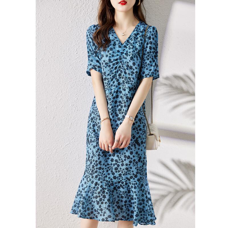 

Firstview Women s Urban Casual Mid-Length Short Sleeve Dress S