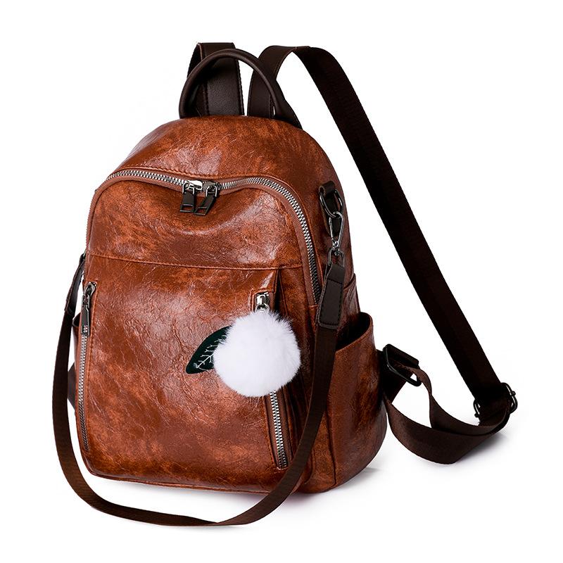 Trend schoolbag European and American new PU backpack Japanese and European style temperament women's bag leisure travel backpack
