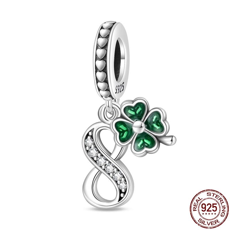 Genuine New Product Copper Lucky Number Pendants Fits Pan Bracelets DoItYourself Charms For Women Jewellery Fashion Gifts