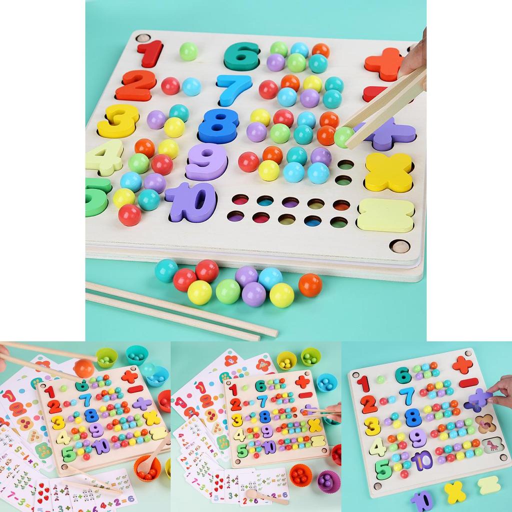 Educational Wooden Counting Bead Clips For Toddler Math Development And Fine Motor Skills