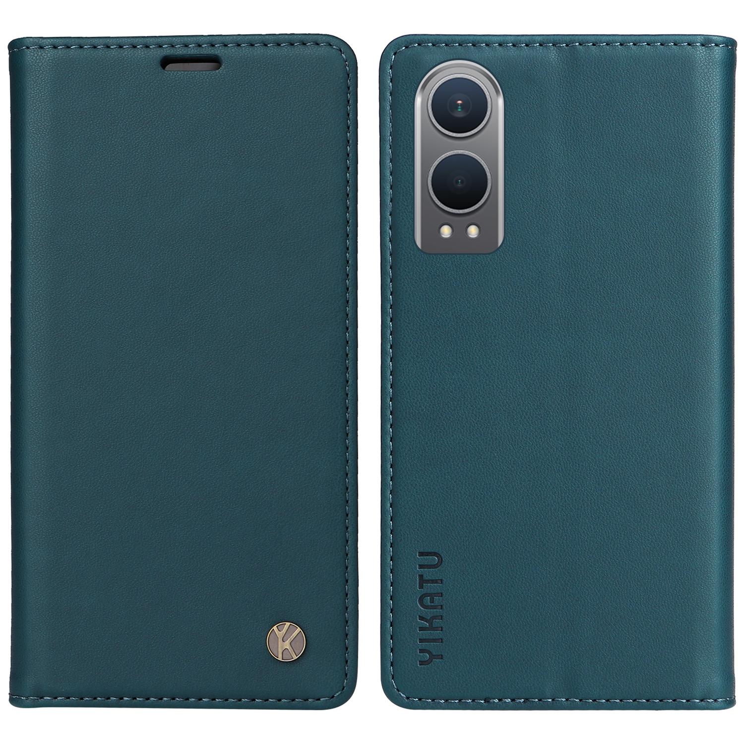 

YIKATU YK-001 For OnePlus Nord CE4 Lite 5G/Oppo K12x 5G (China) Case Leather Phone Cover Magnetic Closure Bookstyle Stand Green