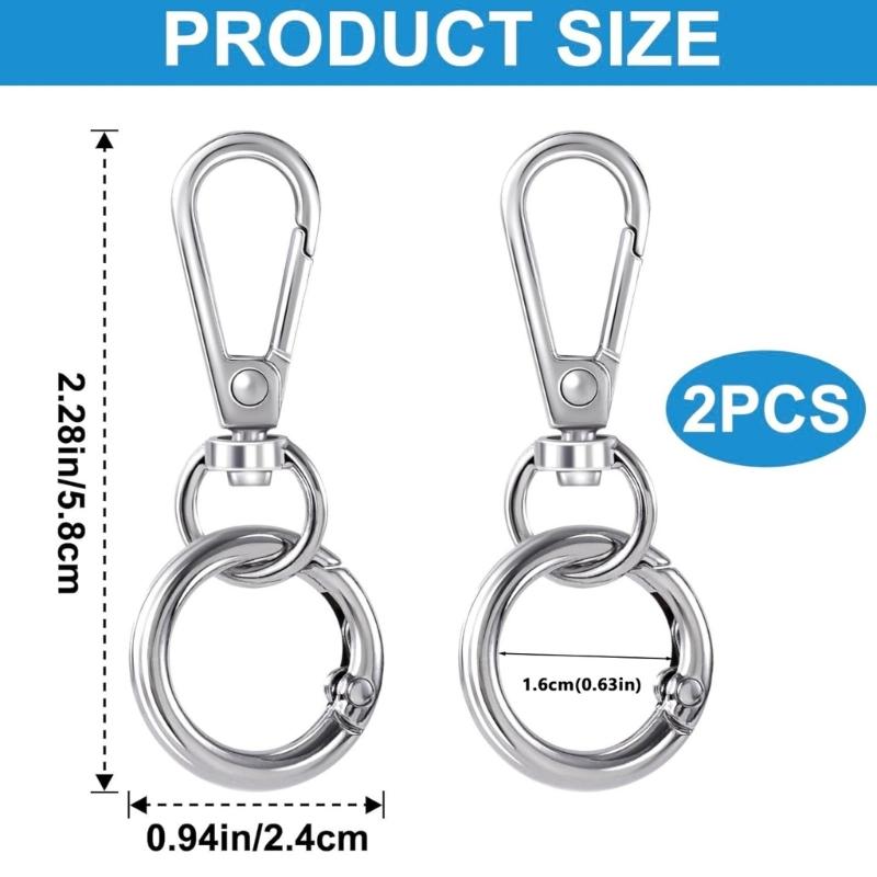 Swivel Clasp Clip,Metal Lobster Claw Clasps,Swivel Clasp with Key Rings for Keychain Making,DIY Crafts,Keychain Clips