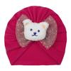 Spring boys and girls bear head hat, new bronzing bow cute pullover hat, baby tire hat