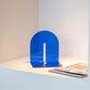 Acrylic Book End Thickened L Shape Bookend Stopper Desktop Book Organizer for Home Library Office Translucent Blue