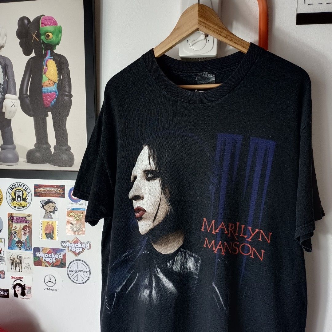 Remake Marilyn Manson Punk Rock Band Black Retro Unisex Tshirt S5XL KH5547 XXL