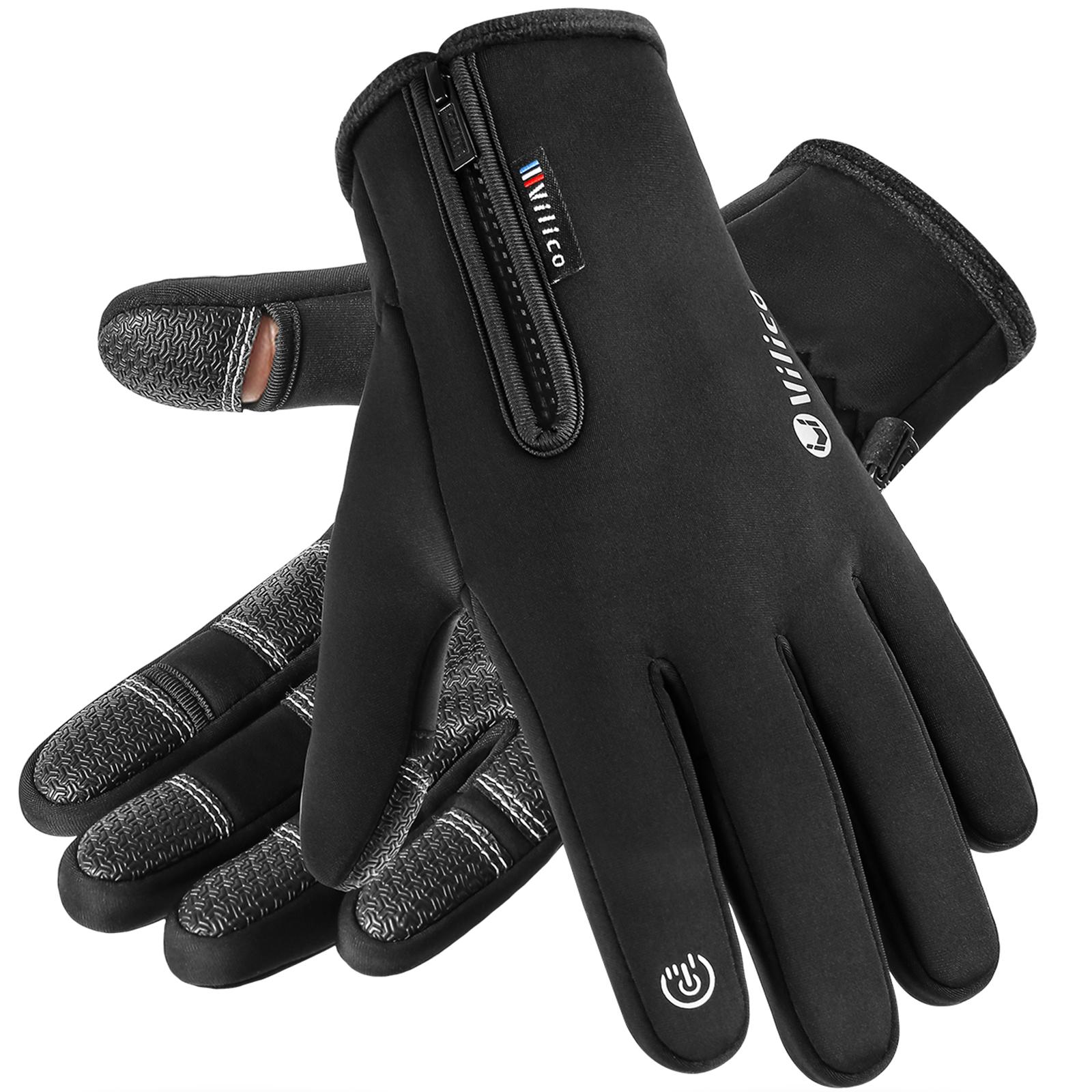 Winter Gloves for Men Women Snowboarding Thermal Premium Insulation Waterproof Windproof Zipper Closure Cold Weather S