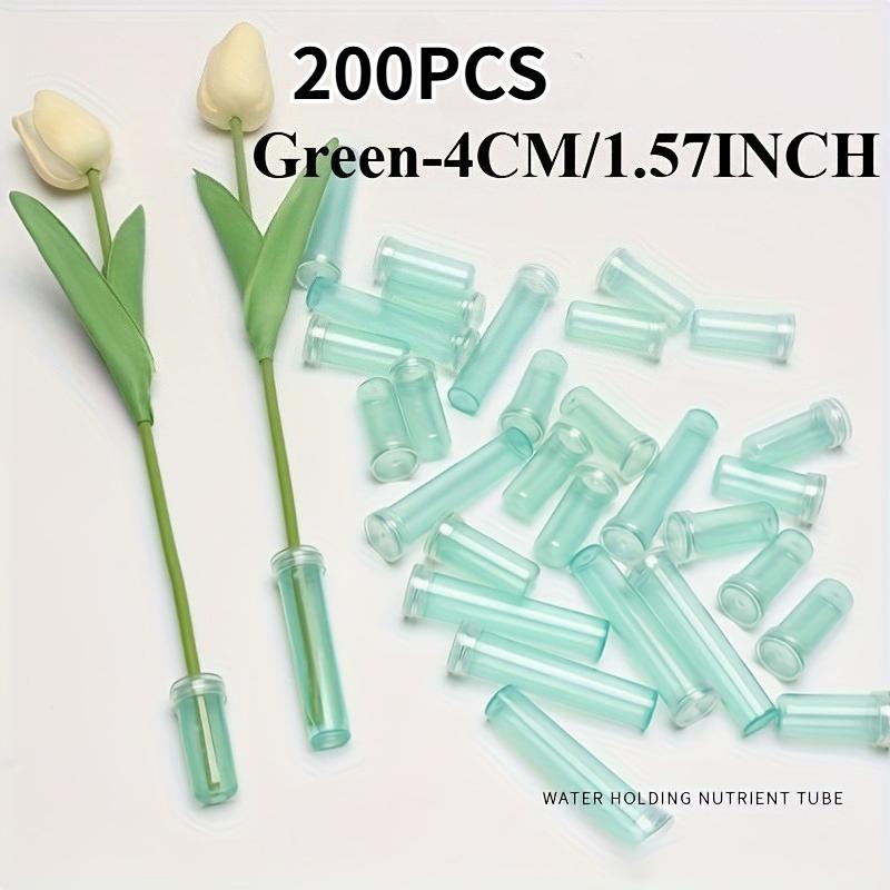 100/200 Stück Blumendraht-Wasserröhrchen Plastikblumen Ampullen Stiel-Wasserröhrchen Kleiner Rosen-Wasserhalter Floristenbedarf Blumen Dekoration