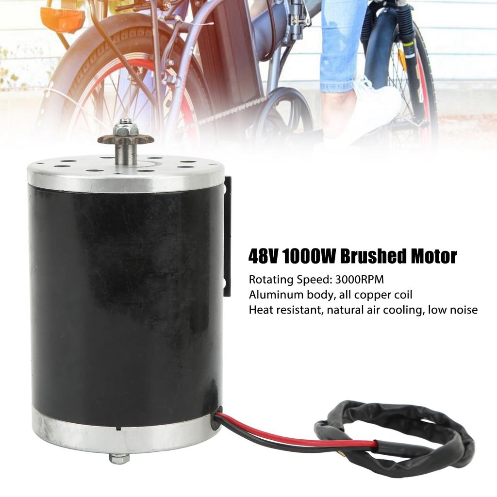 48V 1000W Electric Bicycle Brushed Motor 3000RPM High Speed Brushed Electric Motor for Electric Bike Scooter