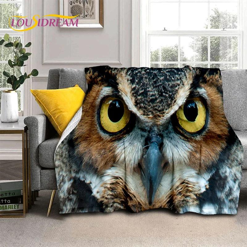 3D Cartoon Cute Owl Series HD Blanket,Soft Throw Blanket for Home Bedroom Bed Sofa Picnic Travel Office Rest Cover Blanket Kids