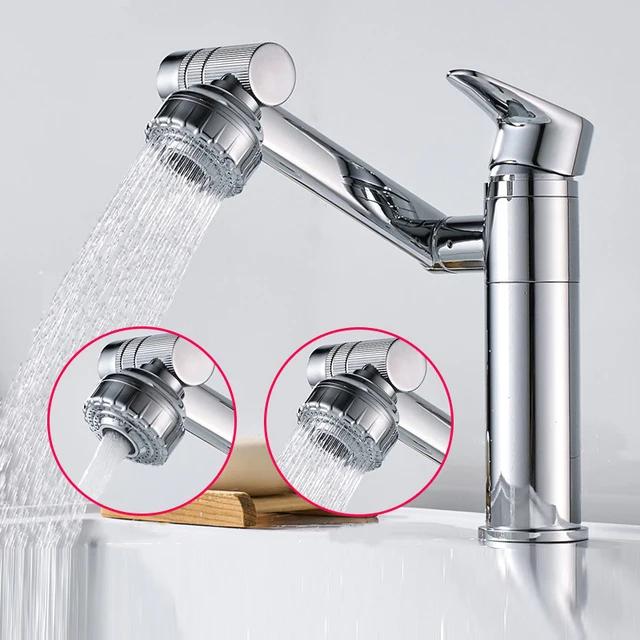 Multifunction Bathroom Faucet Gold Sink Faucet Hot Cold Water Mixer Crane Deck Mounted Universal Water Taps Black White