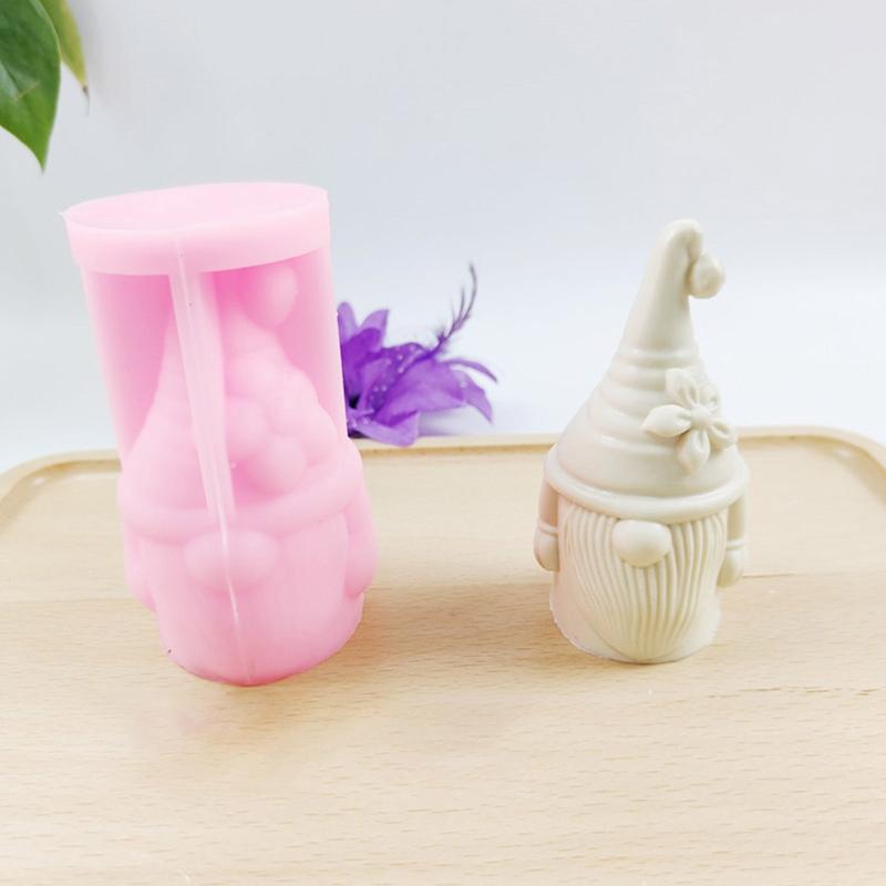 Christmas Candle Mold Flower Santa Claus Silicone Mold Gnome Epoxy Resin Mold 3D Casting Mold for DIY Aromatherapy Craft
