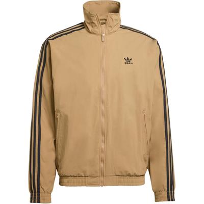 Originals Giacca a Righe con Collo alla Coreana Maniche Lunghe Larghe Giacca da Uomo Marrone JY1333