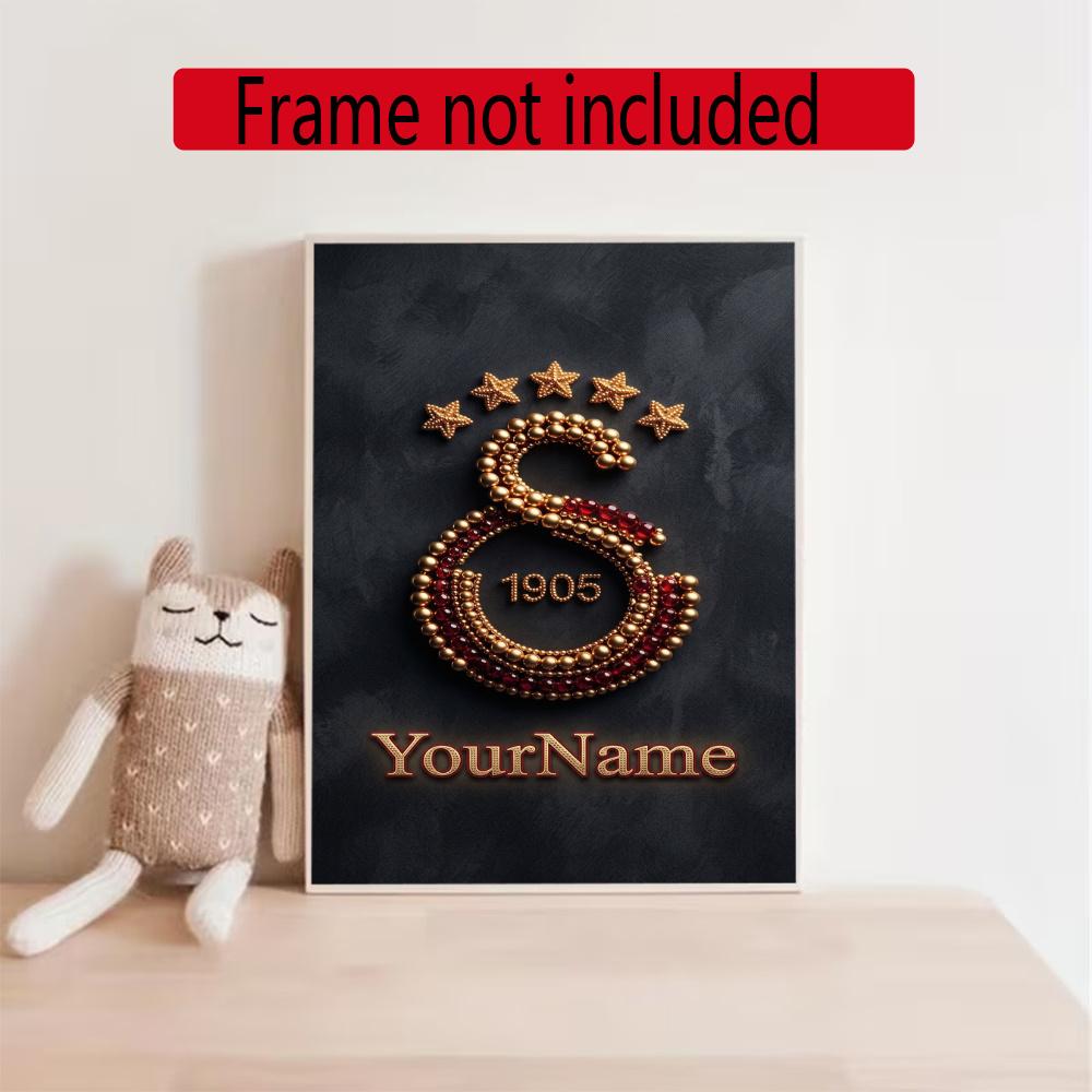 Galatasaray Customize Your Name Diamond Painting Round Diamond Diy Frameless Holiday Artwork Suitable For Home Office Wall Decoration