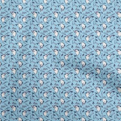 Tissu Coton Flex Bleu Clair Projets de Couture Artisanat Plage Imprimés Tissu Par Mètre 40 Pouces