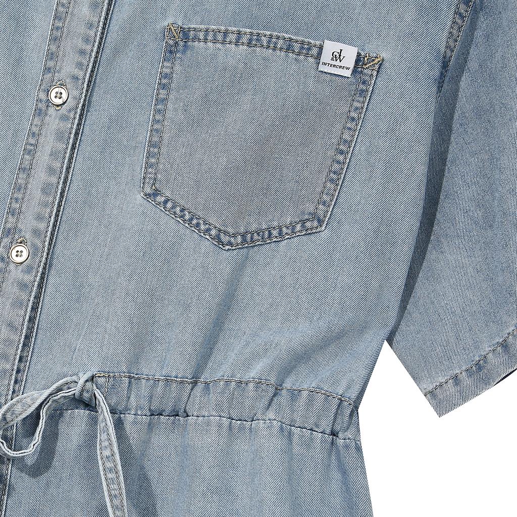 INTERCREW Women'S Fade Wash Shirt Dress L Blue Ita2Ol63Alb