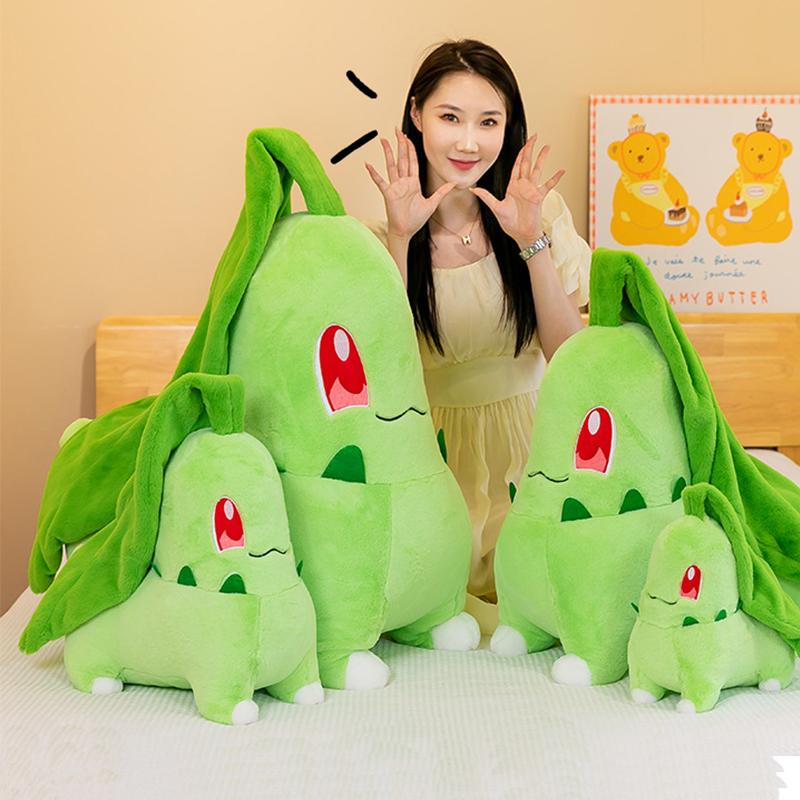 Hot Toys Pocket Monster Chrysanthemum Leaf Grass Cute Cartoon Plush Doll Monster Pillow Children's Gift Home Decoration