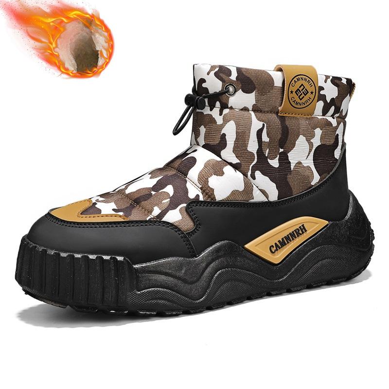 Winter Men's High Top Hiking Boots Thick Soles Anti Slip Warm  Cotton Shoes Popular Personalized Outdoor Snow Boots