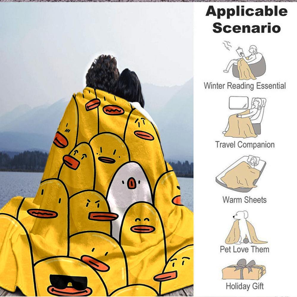 1pc Duck Pattern Blanket Warm,Perfect for Camping And Travel, Making It a Great Gift for Any Season yy250904187