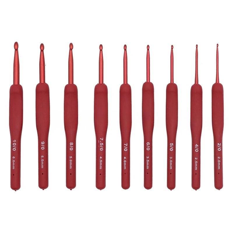 Aluminum & TPR Soft Handle Crochet Hook Set for DIY Knitting and Sweaters