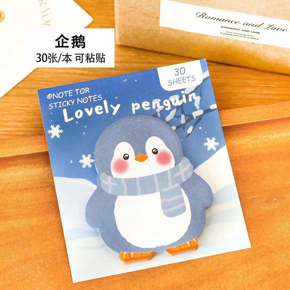 

Ins Cartoon Cute Animal Sticky Note Student Special-shaped Penguin Note Book Can Paste Messages and Notes N Times Memo Pad