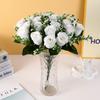 24 Heads Real Happy Flower 7 Colors Photography Photo Gift Valentine's Day Flowers Mini Natural Simulated Rose Home Decorative