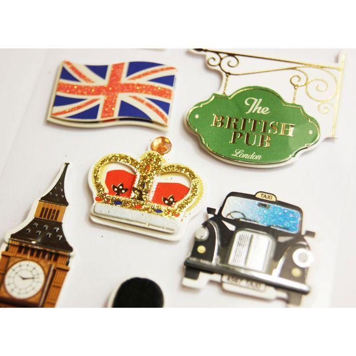 Autocollants en relief à paillettes et dorures - Londres