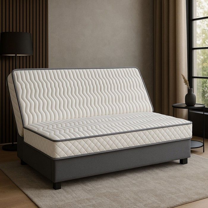 Matelas Souple Pour tous Clic Clac 140x200 cm epaisseur 15 cm face de contact latex sur Face Hiver - Dim Assise 70 cm - 5 zones