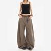 Women's High Rise Loose Fit Wide Leg Jeans Casual Oversized Denim Pants With Wash
