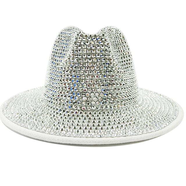 Fedoras Rhinestone Fedora Hat for Women Gemstone Fedoras Jazz Top Hat Winter Handmade Performance Hat Party Hat Jackson Hats