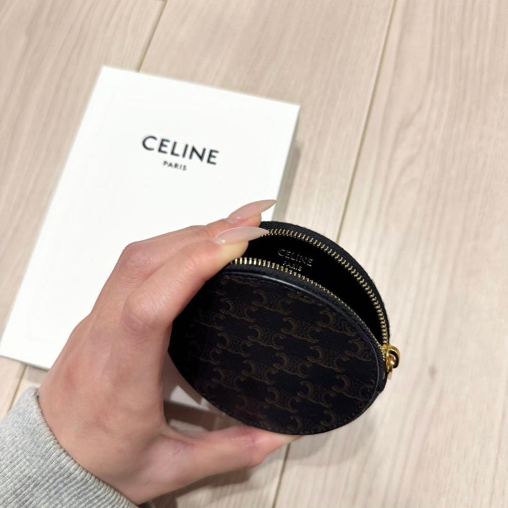 Used CELINE Triomphe Coin Purse with Box